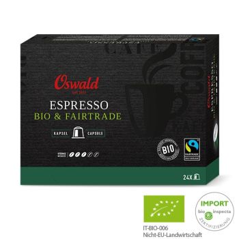 Schachtel Kaffee Espresso Bio & Fairtrade, Kaffee, Oswald